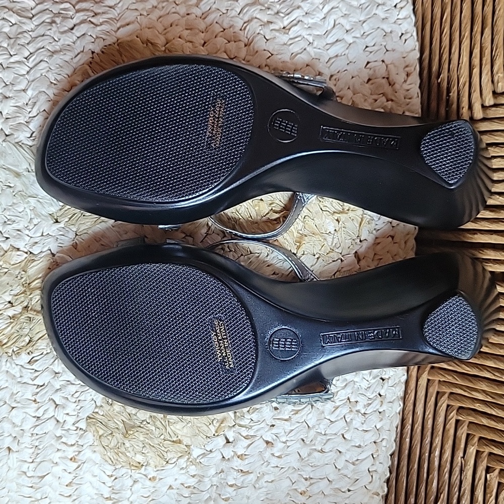 Italian Shoemakers Twiggy, silver, jeweled sandal, size 8 - Picture 7 of 14